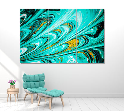 Abstract Marble Wavy Pattern Canvas Print ArtLexy 3 Panels 36"x24" inches 