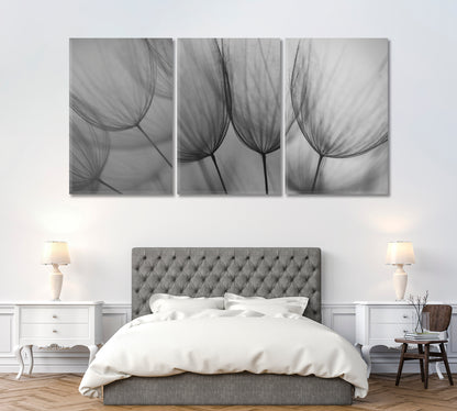 Set of 3 Dandelion Flower Canvas Print ArtLexy 3 Panels 48”x24” inches 