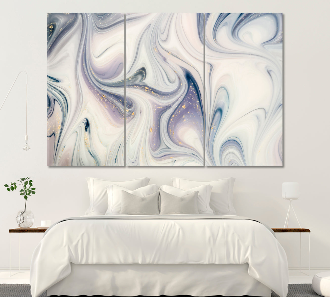 Luxury Swirl Marble Canvas Print ArtLexy 3 Panels 36"x24" inches 