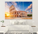 Colosseum Rome Italy Canvas Print ArtLexy 3 Panels 36"x24" inches 