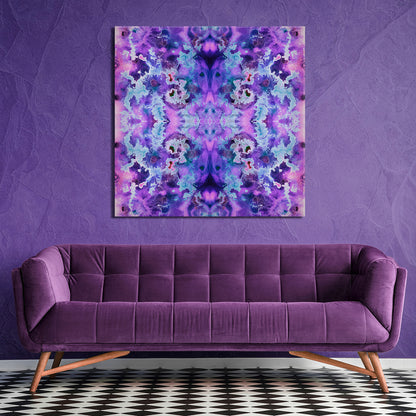 Purple Watercolor Kaleidoscope Canvas Print ArtLexy 1 Panel 12"x12" inches 