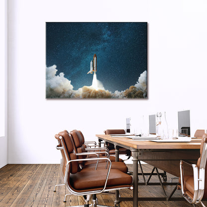 Spaceship in Space Canvas Print ArtLexy   