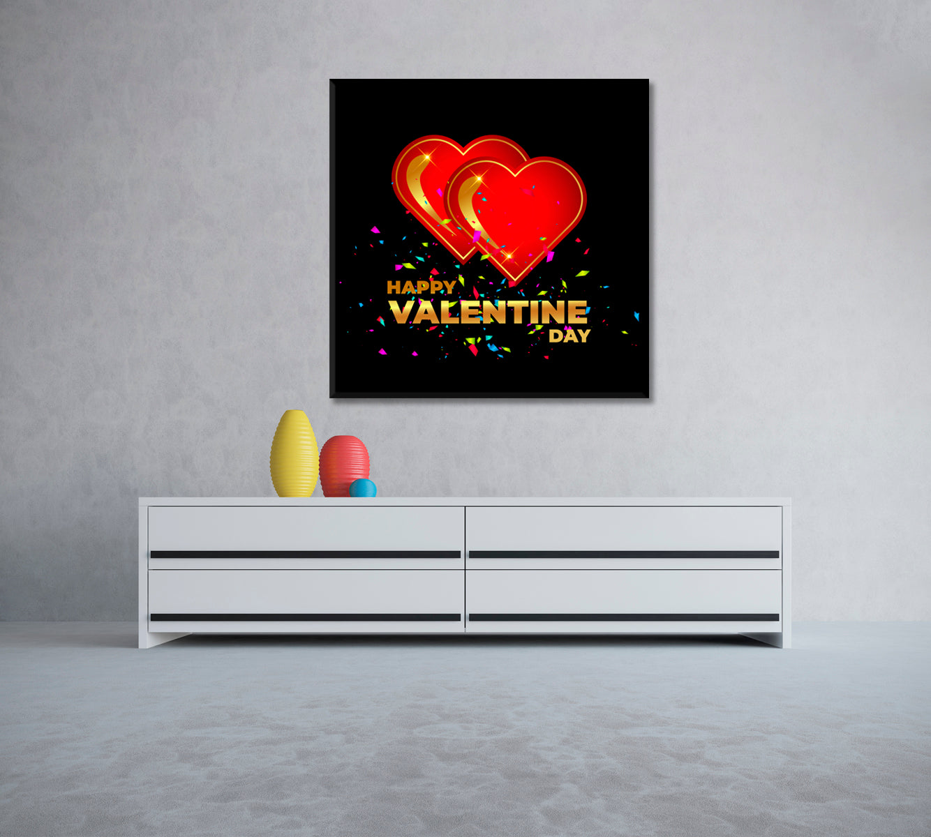 Happy Valentine's Day Canvas Print ArtLexy 1 Panel 24"x24" inches 