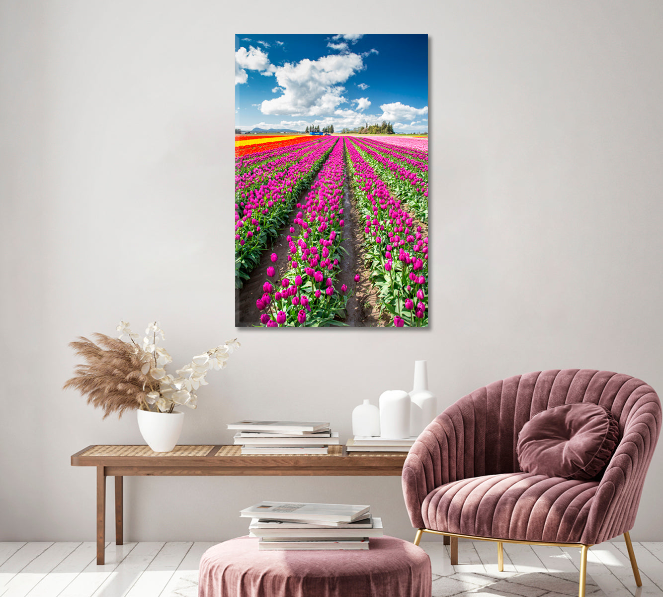Tulip Field Washington Canvas Print ArtLexy 1 Panel 16"x24" inches 