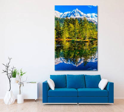 Lake Reflection of Snowy Mountains Canvas Print ArtLexy   