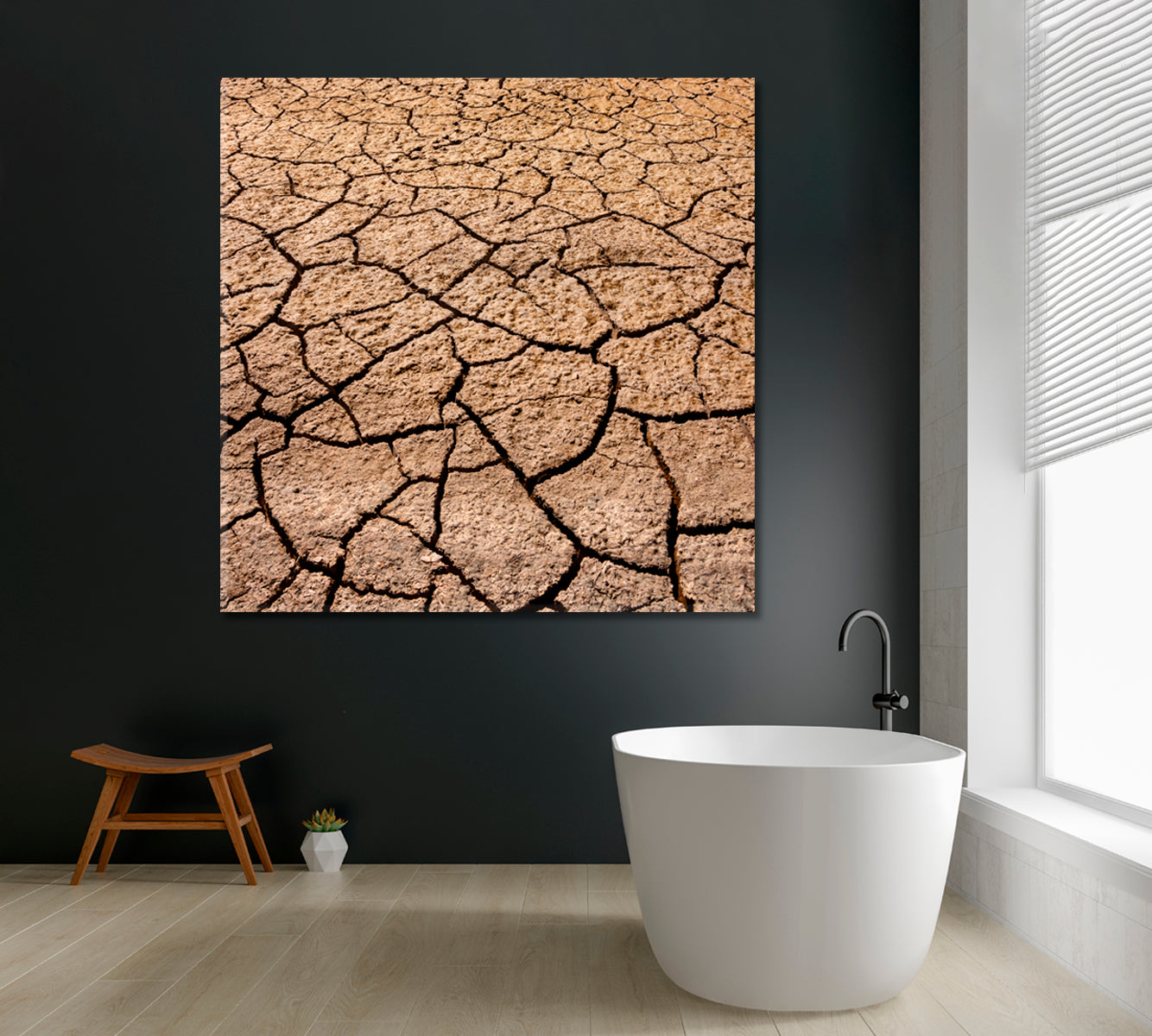 Cracked Earth in Etosha National Park Namibia Africa Canvas Print ArtLexy 1 Panel 12"x12" inches 
