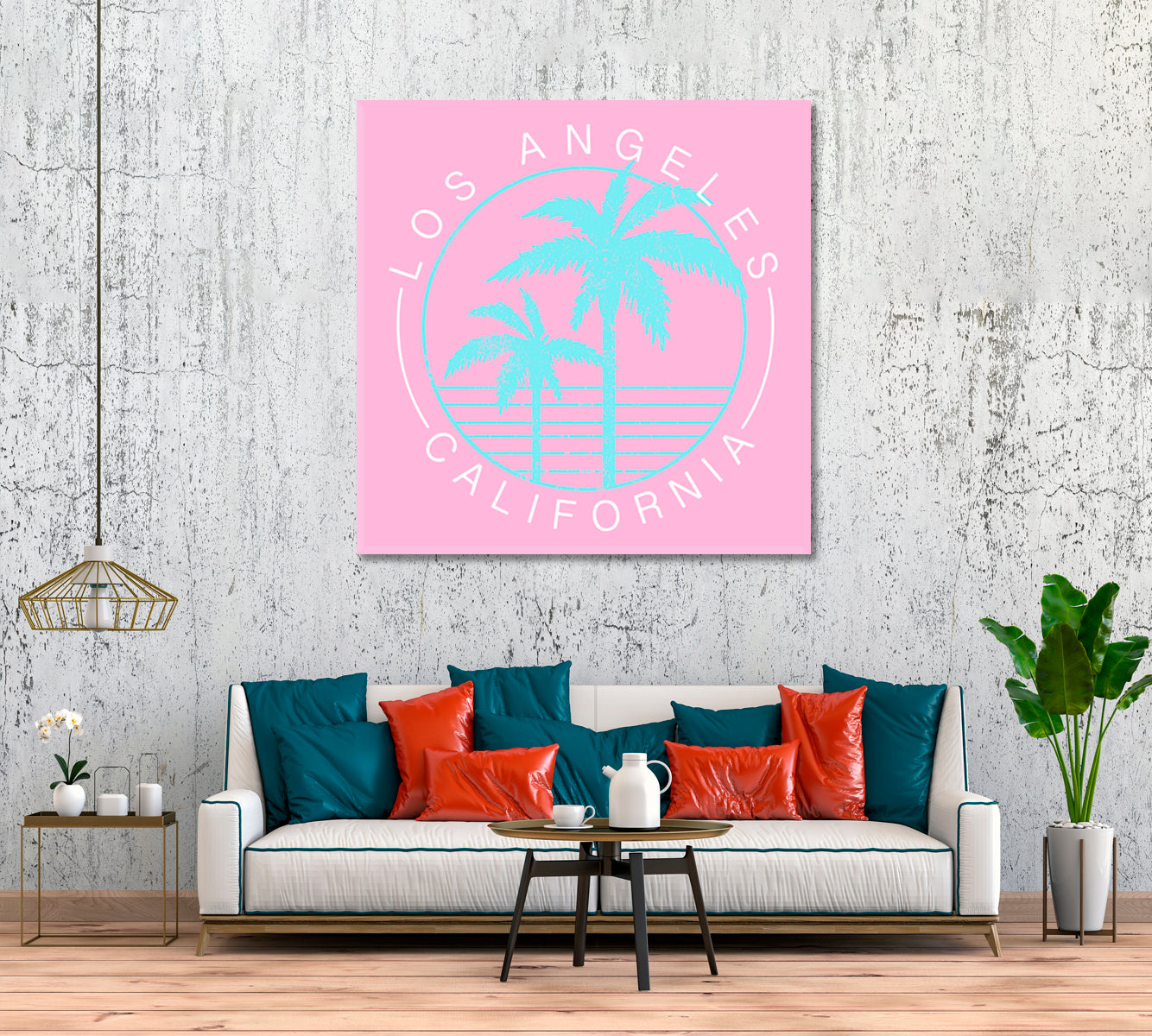 Vintage Pattern Palm Trees LA California Canvas Print ArtLexy   