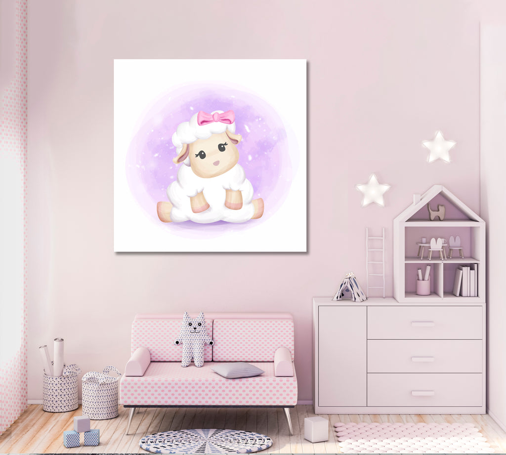 Cute Baby Sheep Canvas Print ArtLexy   