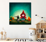 Little Red Riding Hood and Wolf Canvas Print ArtLexy   