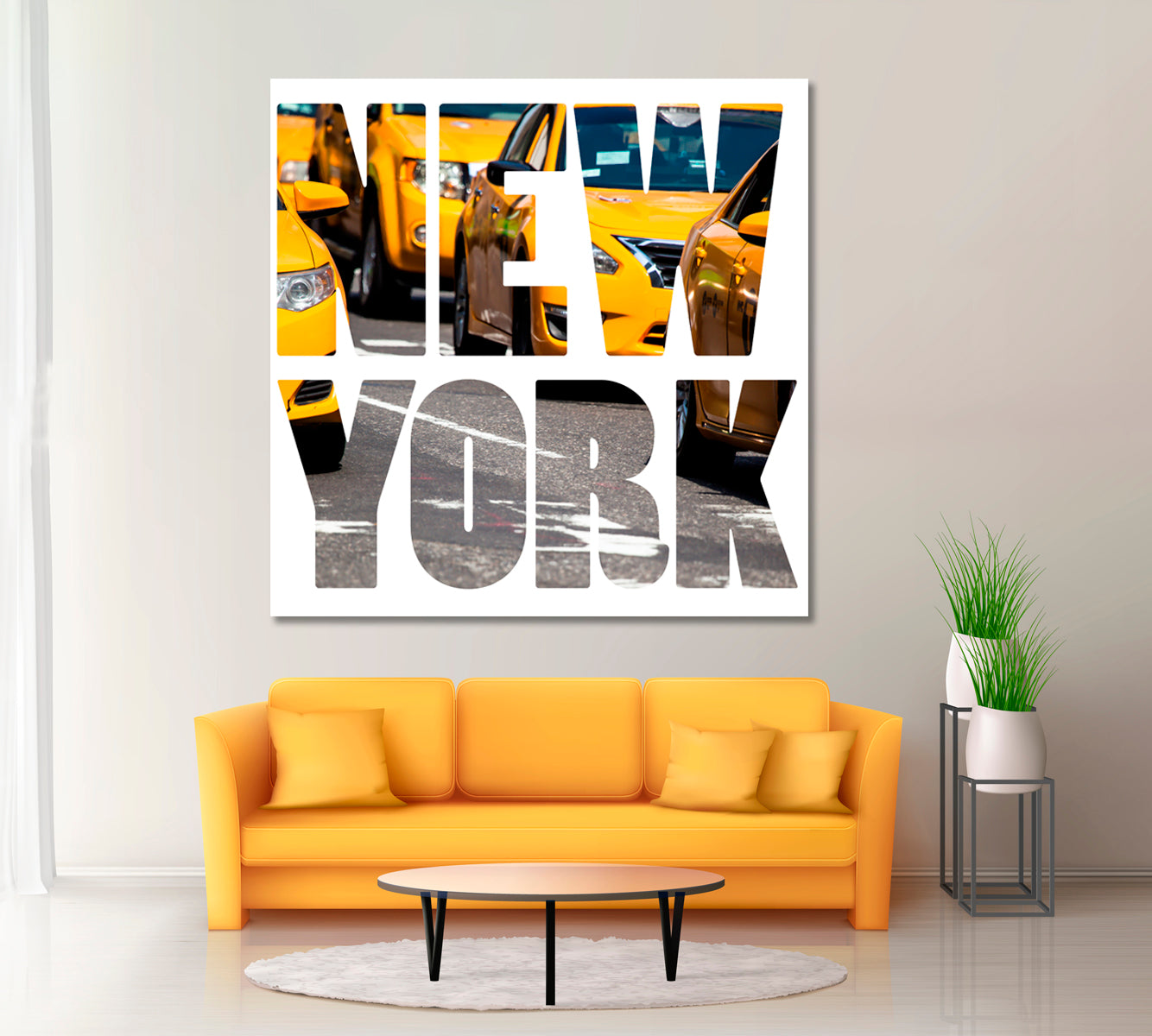 Yellow Cab Times Square New York Canvas Print ArtLexy   