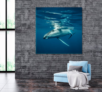 Humpback Whale in Ocean Canvas Print ArtLexy   