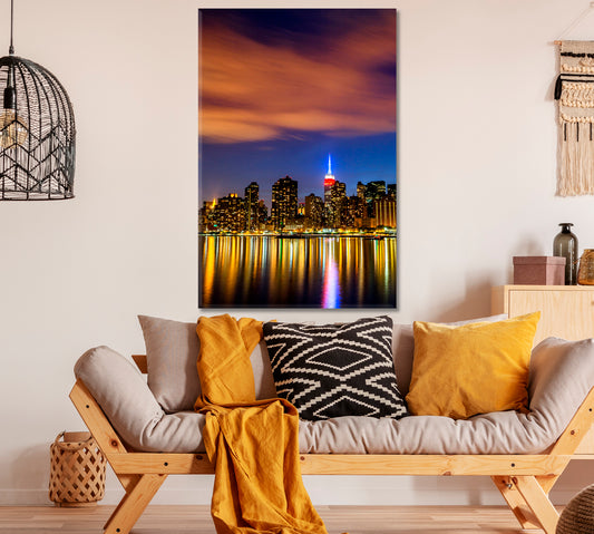 New York City at Night Canvas Print ArtLexy 1 Panel 16"x24" inches 
