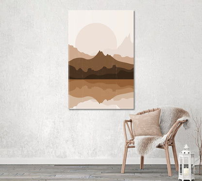 Abstract Minimalist Mountain Sunset Canvas Print ArtLexy   