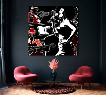 Jazz Band Canvas Print ArtLexy 1 Panel 12"x12" inches 