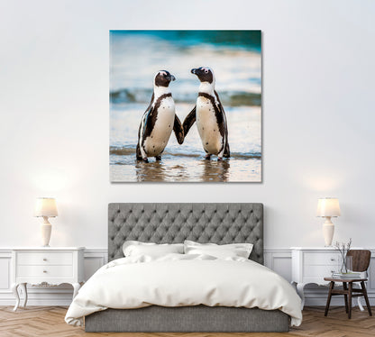 Couple of African Penguins Canvas Print ArtLexy   