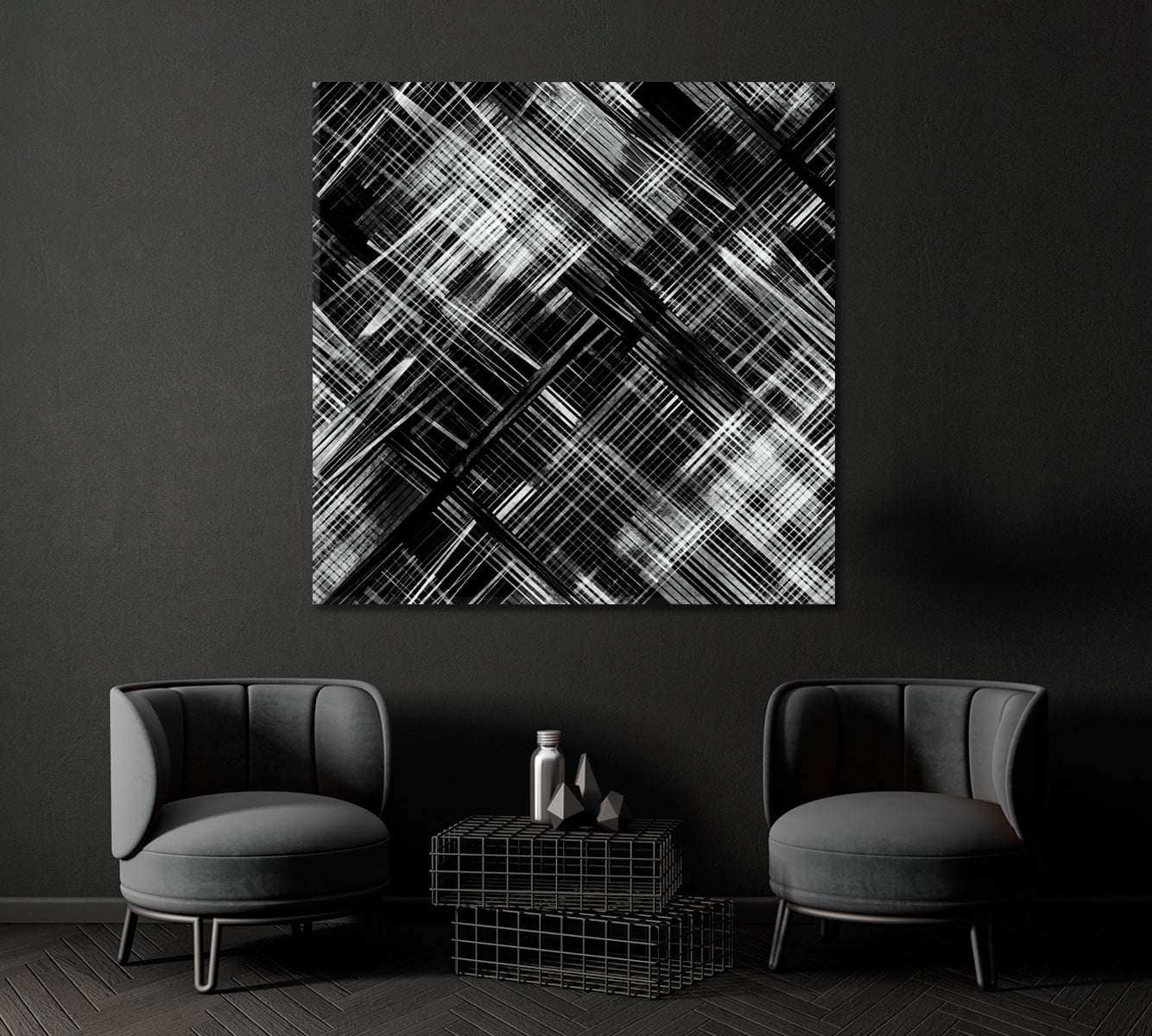 Black and White Abstraction Canvas Print ArtLexy   