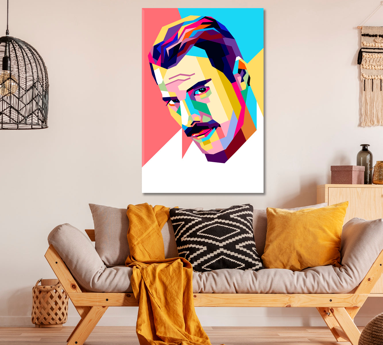 Freddie Mercury Vector Portrait Canvas Print ArtLexy   