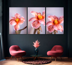 Set of 3 Blooming Tulips Canvas Print ArtLexy 3 Panels 48”x24” inches 