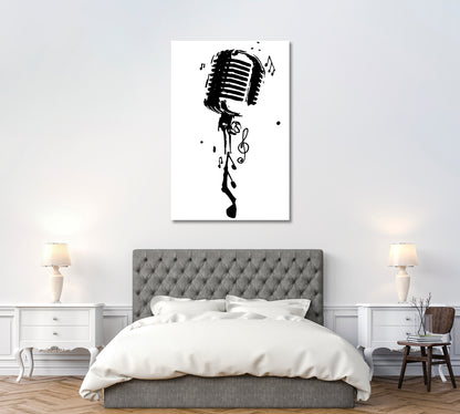 Microphone with Notes Canvas Print ArtLexy   