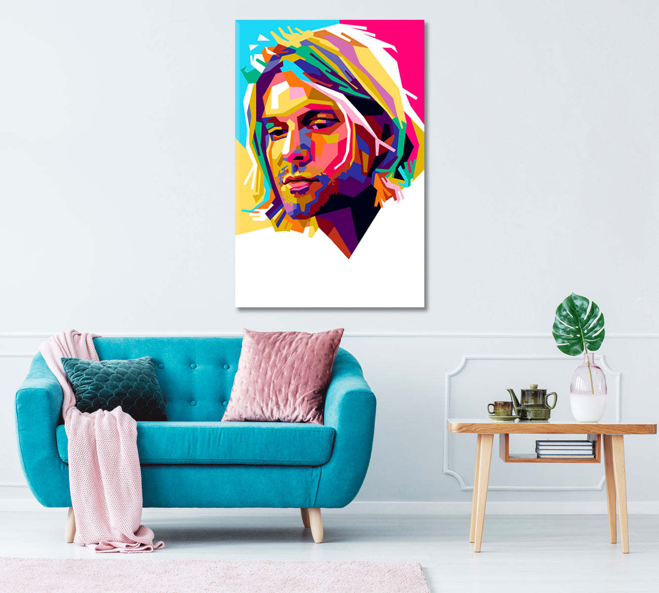 Kurt Cobain Abstract Portrait Canvas Print ArtLexy   