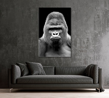 Gorilla Portrait in Black and White Canvas Print ArtLexy   