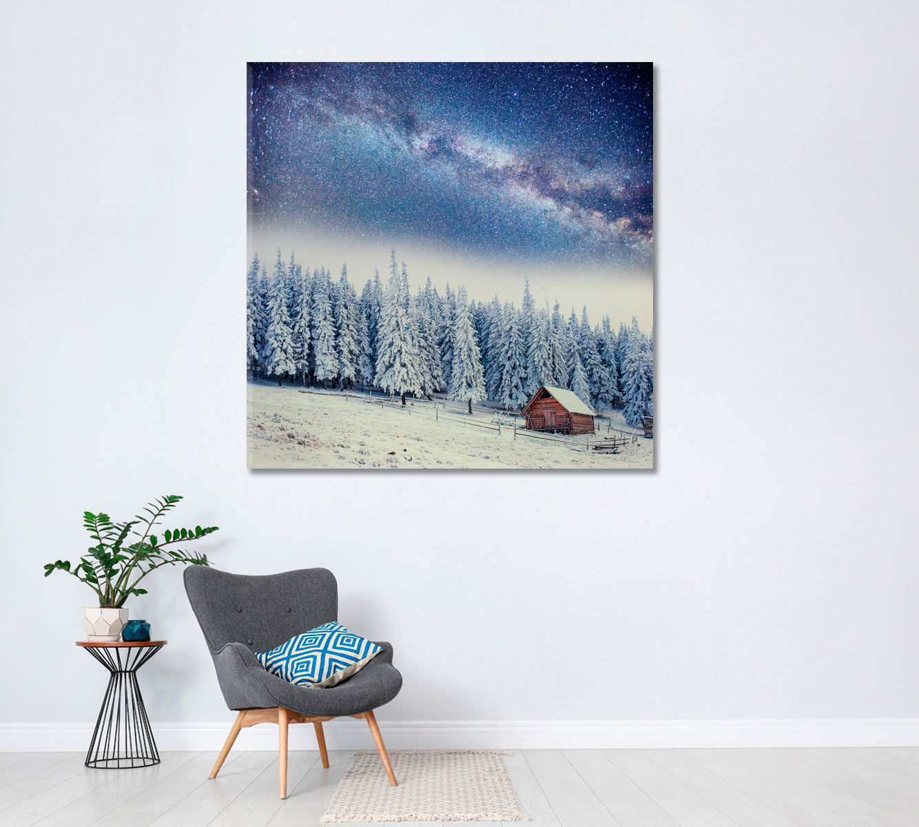 Chalets in Mountains Canvas Print ArtLexy   