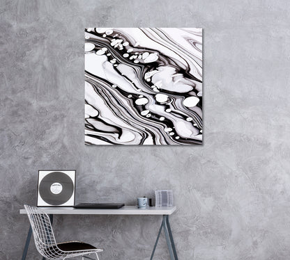 Abstract Black & White Marble Canvas Print ArtLexy   