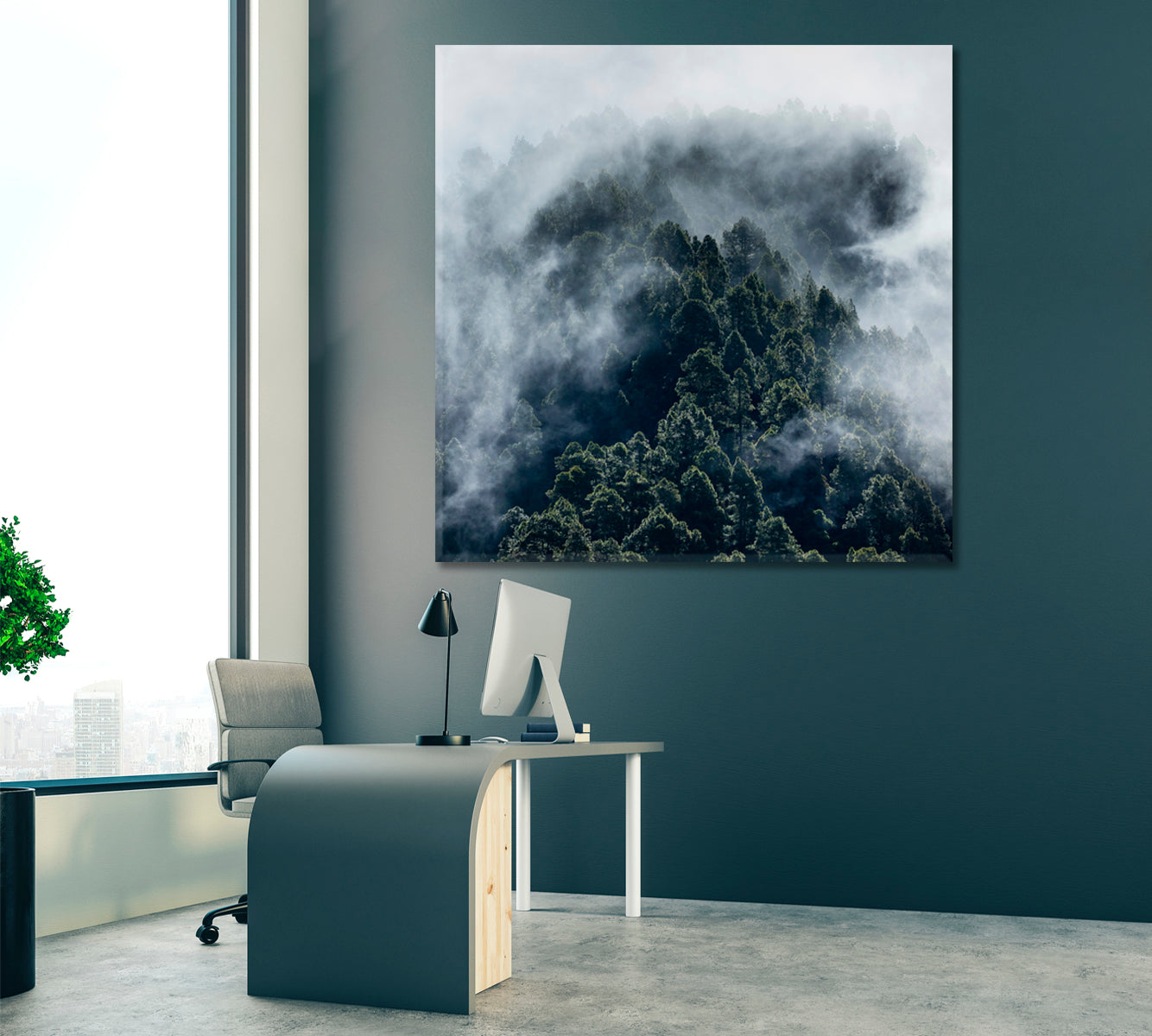Foggy Pine Forest Canary Islands Canvas Print ArtLexy   