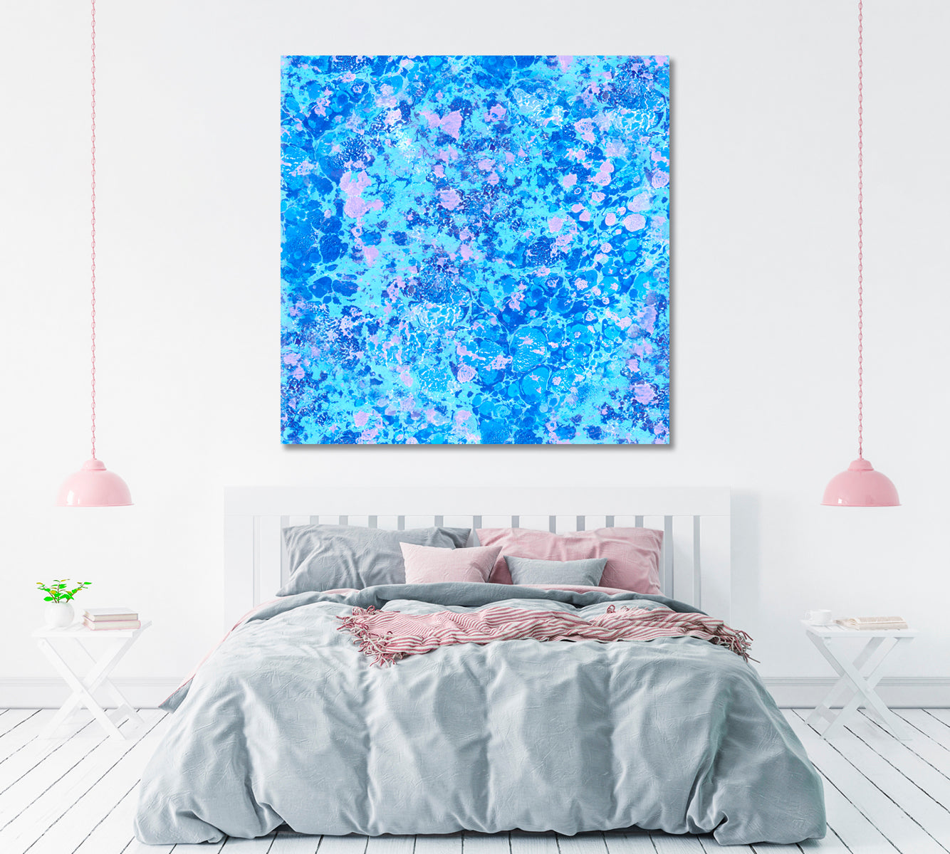 Abstract Blue Pattern Canvas Print ArtLexy 1 Panel 12"x12" inches 