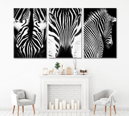 Set of 3 Zebra Canvas Print ArtLexy   