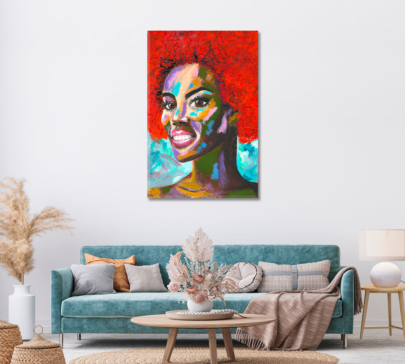 African Woman with Red Hair Canvas Print ArtLexy   
