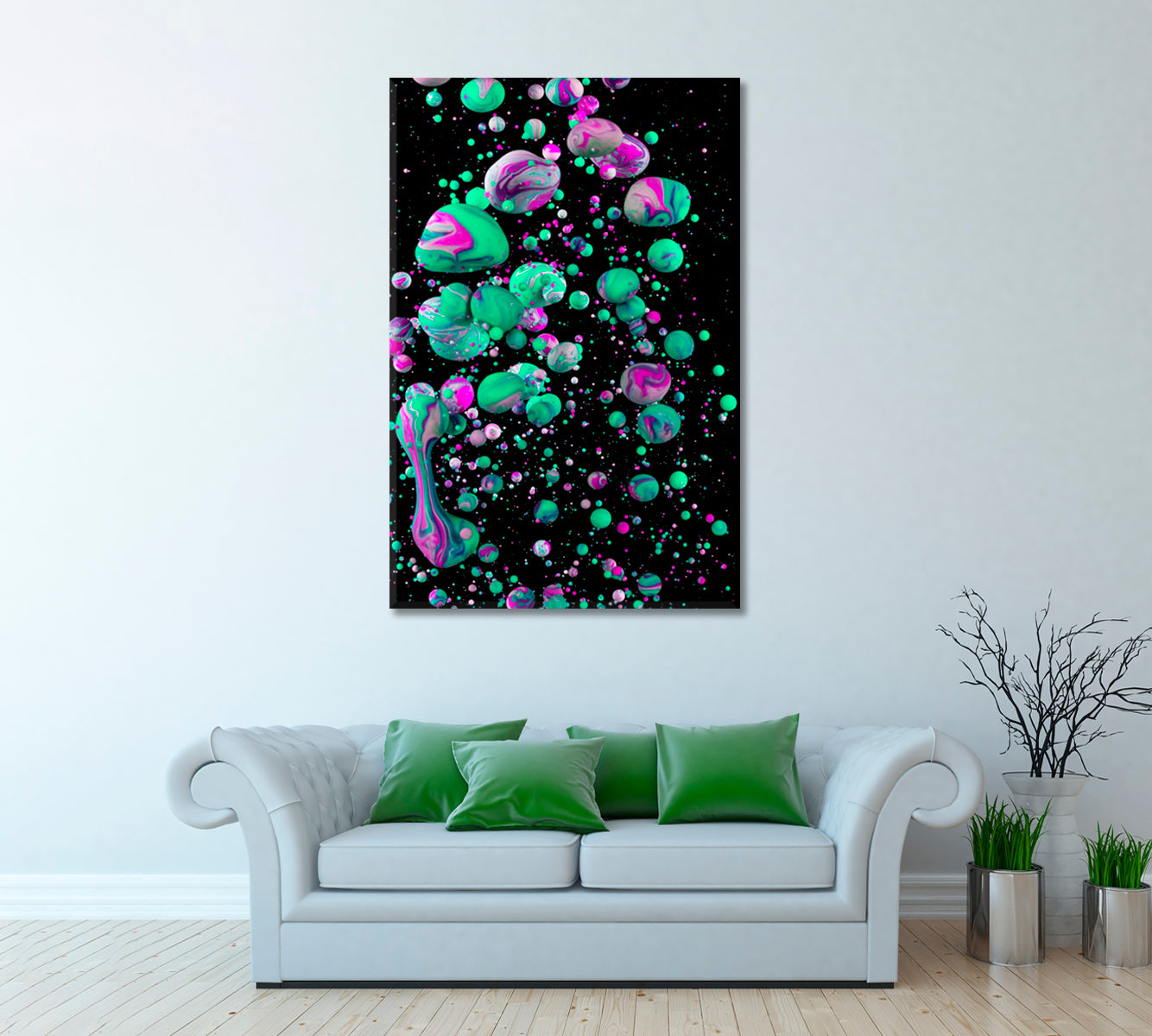 Colorful Ink Drops in Water Canvas Print ArtLexy   