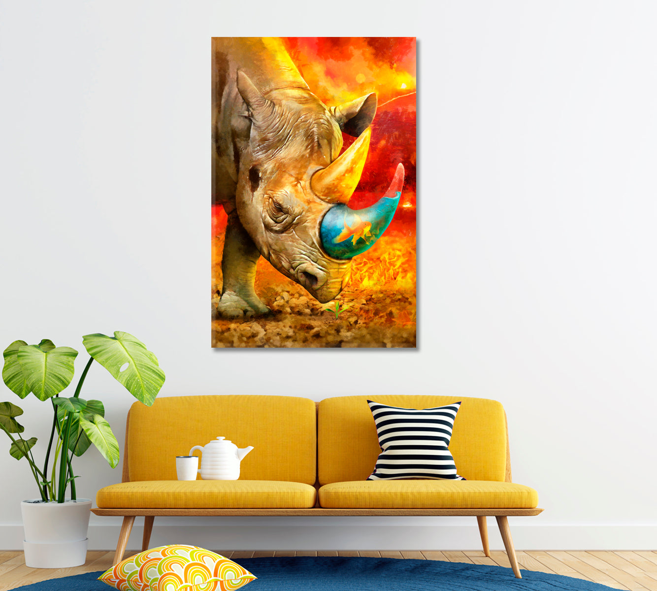 Magic Rhino Canvas Print ArtLexy   
