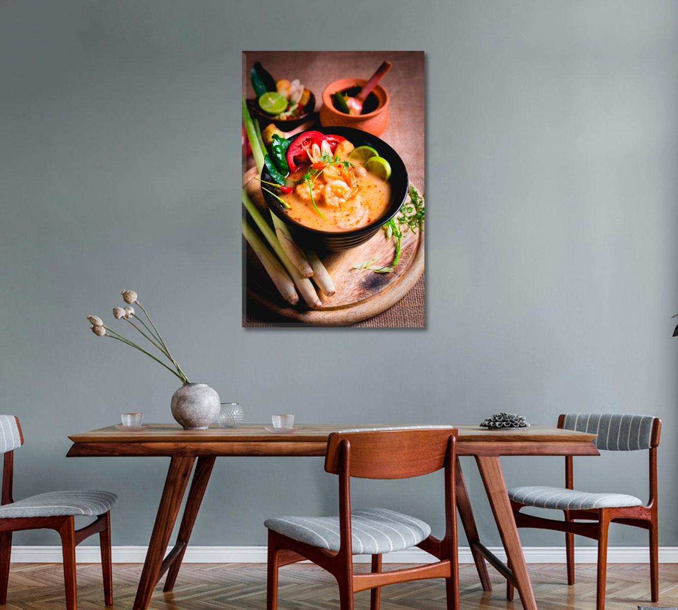 Thai Spicy Soup with Shrimps Tom Yum Goong Canvas Print ArtLexy   
