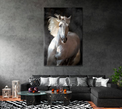 White Andalusian Horse Canvas Print ArtLexy   