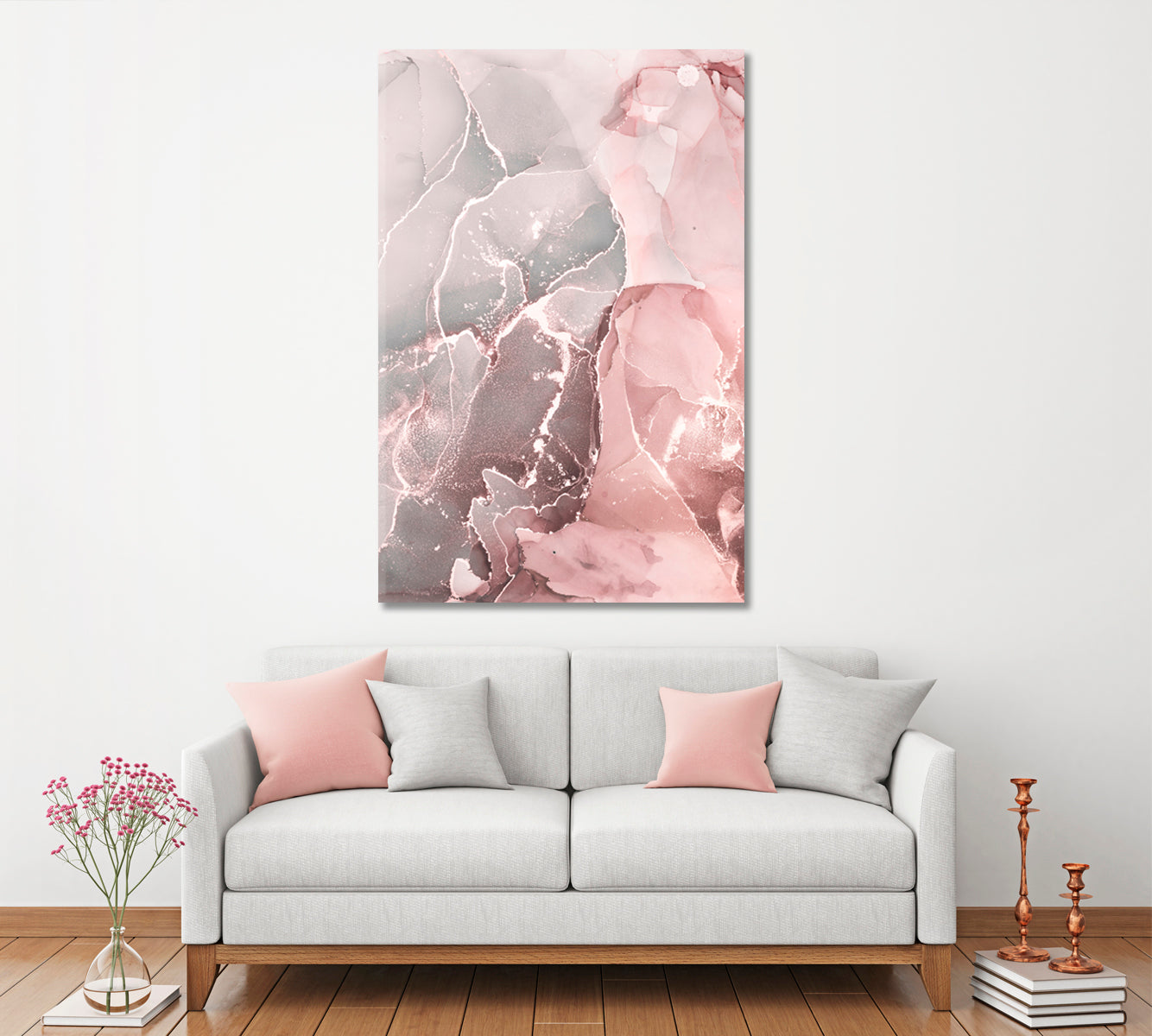 Abstract Pink Ink Pattern Canvas Print ArtLexy   
