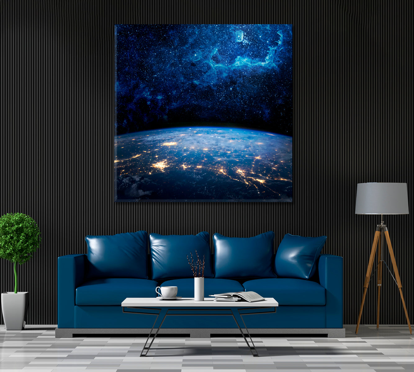 Earth and Galaxy Canvas Print ArtLexy 1 Panel 12"x12" inches 