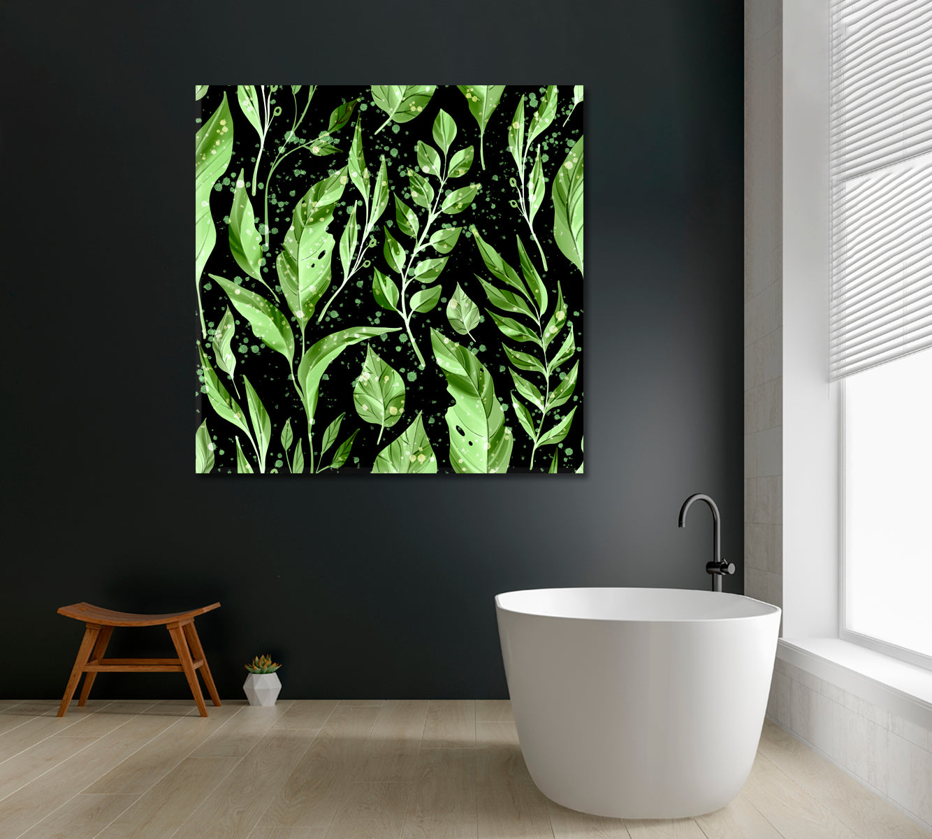 Modern Leaf Pattern Canvas Print ArtLexy   