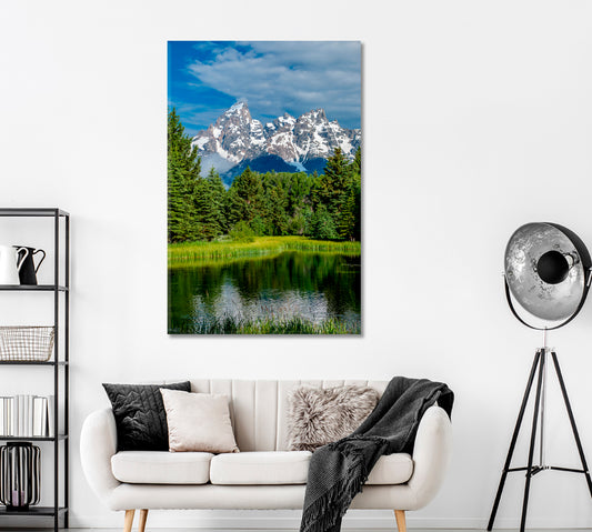 Grand Teton Mountains Wyoming USA Canvas Print ArtLexy 1 Panel 16"x24" inches 