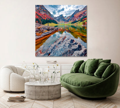 Seealpsee Lake Swiss Alps Canvas Print ArtLexy   