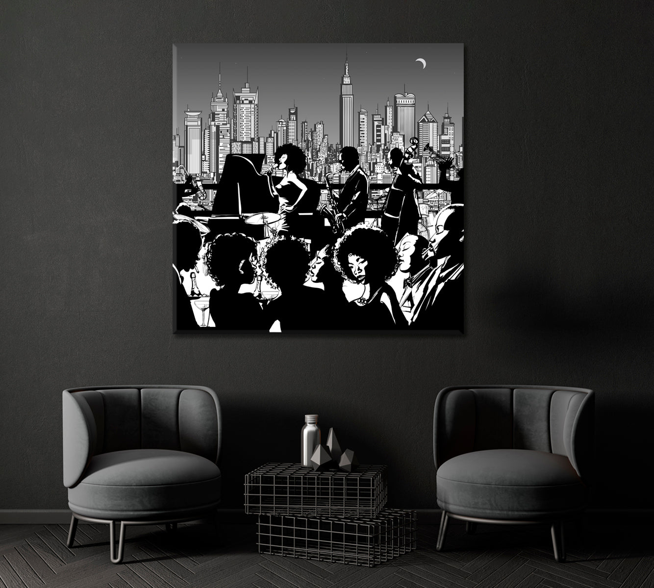 Jazz Music Band in New York Canvas Print ArtLexy 1 Panel 12"x12" inches 