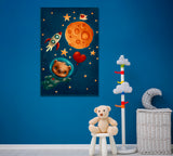 Cute Bear Astronaut in Space Canvas Print ArtLexy   