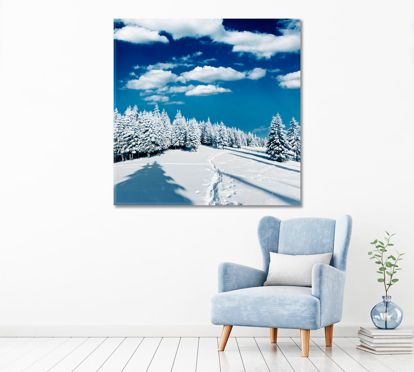 Beautiful Winter Landscape with Snow Covered Trees Canvas Print ArtLexy   