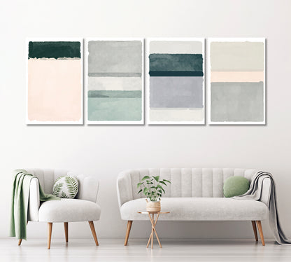 Set of 4 Abstract Minimalist Boho Line Pattern Canvas Print ArtLexy   