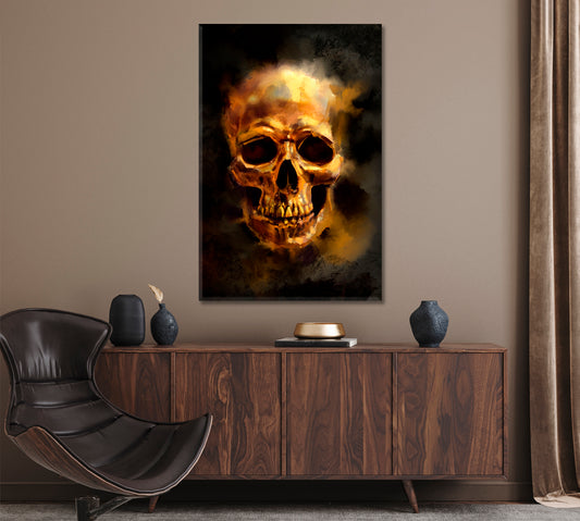 Golden Skull Canvas Print ArtLexy 1 Panel 16"x24" inches 