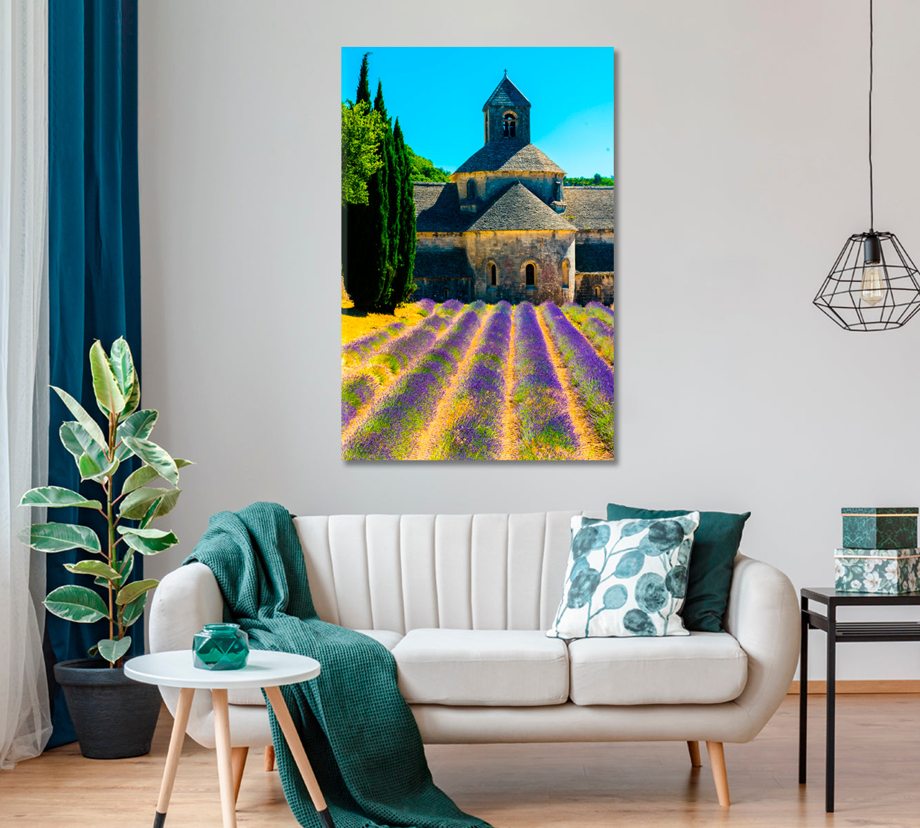 Ancient Temple Abbey of Senanque with Lavender Flowers Provence France Canvas Print ArtLexy   
