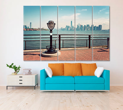 New York City Skyline with Viewfinder Binoculars Canvas Print ArtLexy   