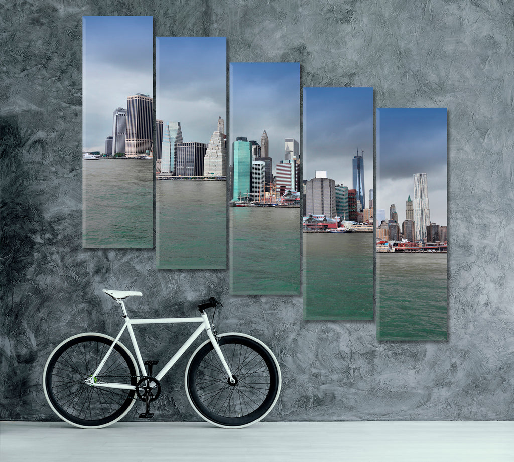 Storm Clouds over Manhattan New York City Canvas Print ArtLexy 5 Panels 36"x24" inches 