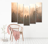 Himalayan Foggy Pine Forest Canvas Print ArtLexy   