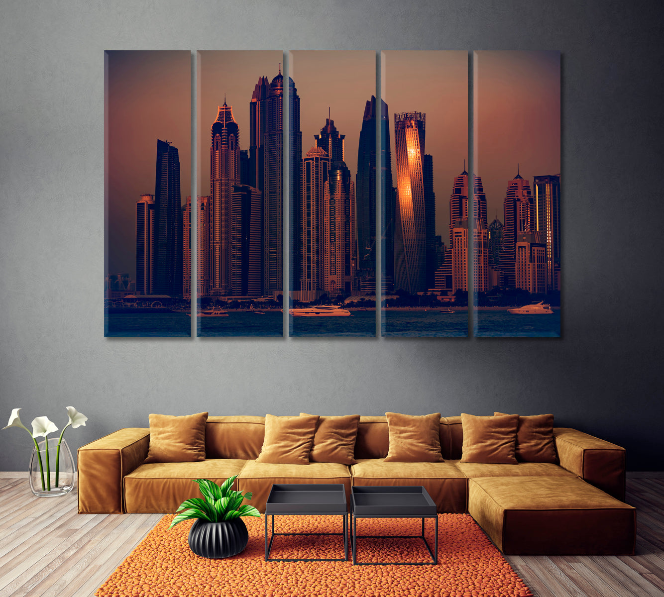 Modern Skyscrapers Dubai Cityscape Canvas Print ArtLexy   